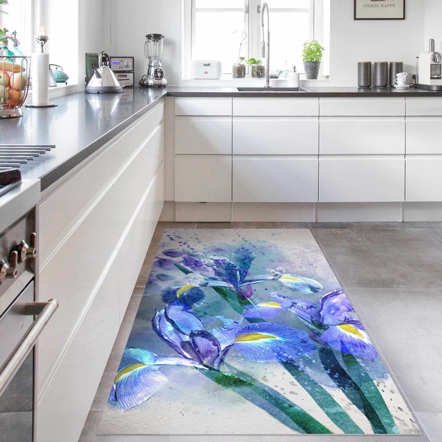 Küche Dekoration Aquarell Blumen Iris