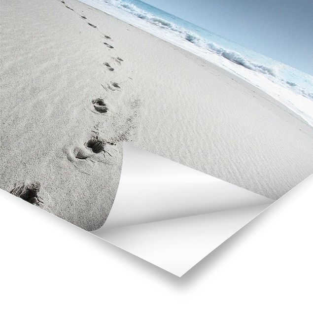 Poster Naturbilder Spuren im Sand