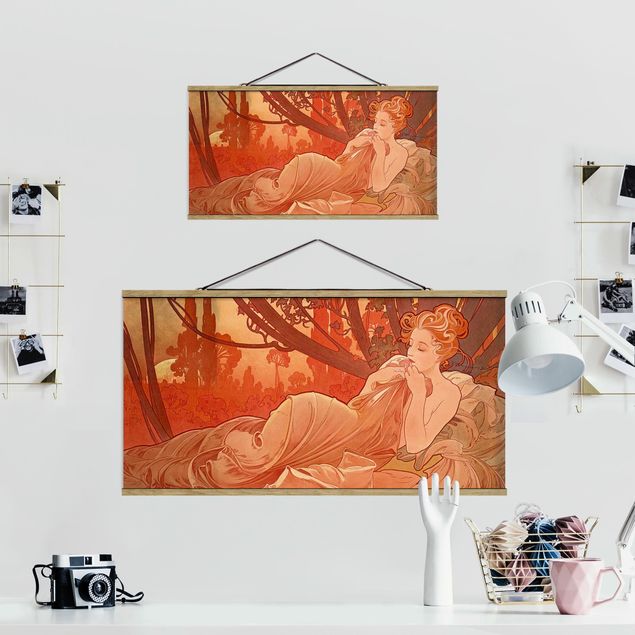 Wandbilder Retro Alfons Mucha - Abenddämmerung