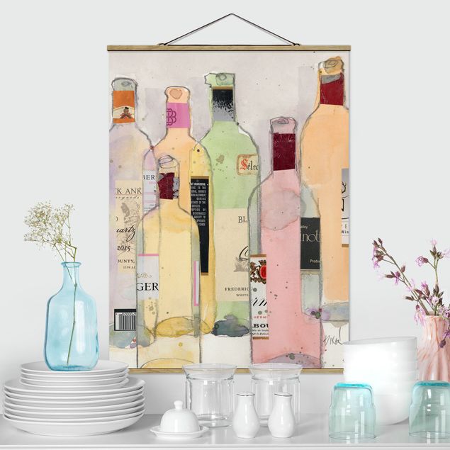 Küche Dekoration Weinflaschen in Wasserfarbe I