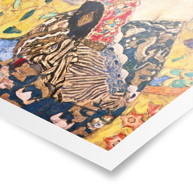 Wandbilder Kunstdrucke Gustav Klimt - Dame mit Fächer