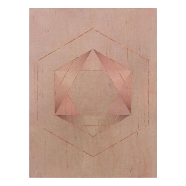 Andrea Haase Bilder Geometrie in Rosa und Gold I