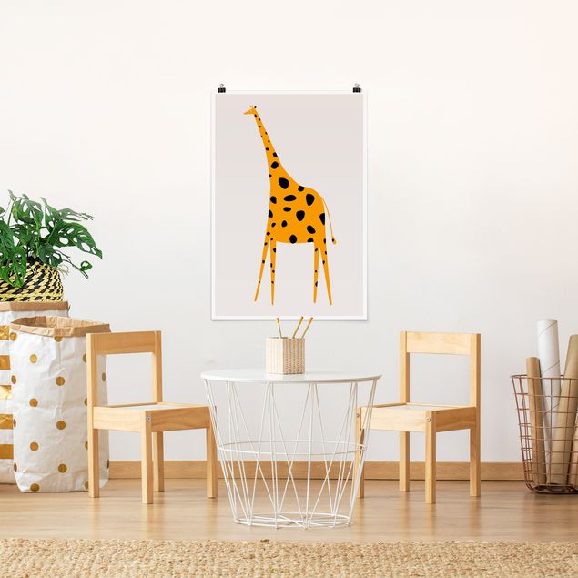 Wandbilder Giraffen Gelbe Giraffe