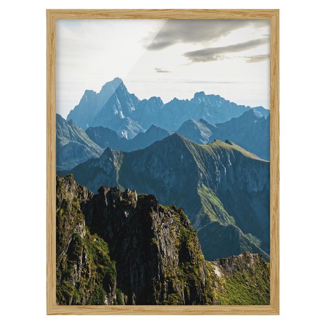 Gerahmte Bilder Landschaften Berge auf den Lofoten