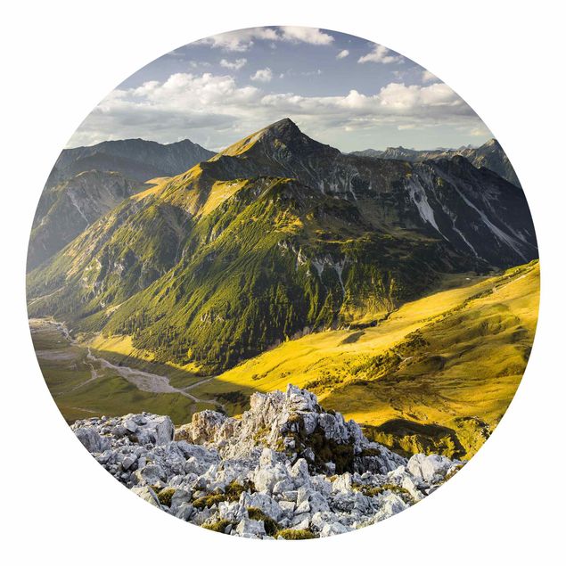 Fototapete modern Berge und Tal der Lechtaler Alpen in Tirol