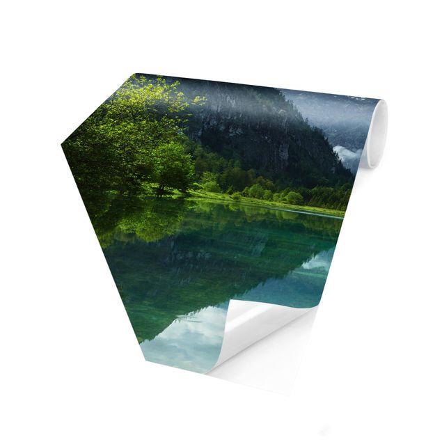 moderne Fototapete Bergsee mit Spiegelung