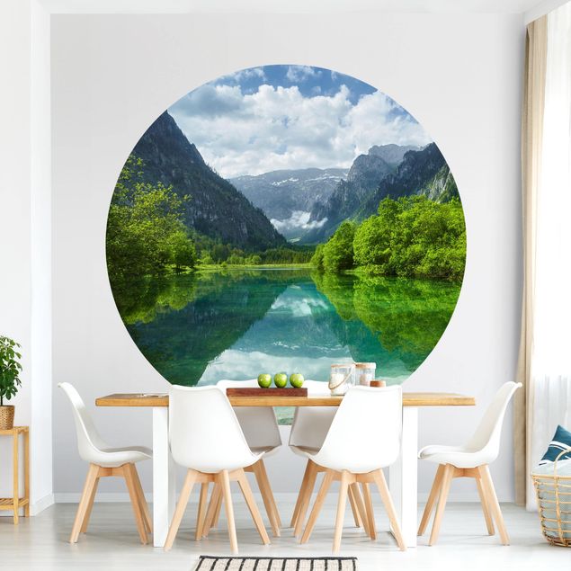 Wanddeko Küche Bergsee mit Spiegelung