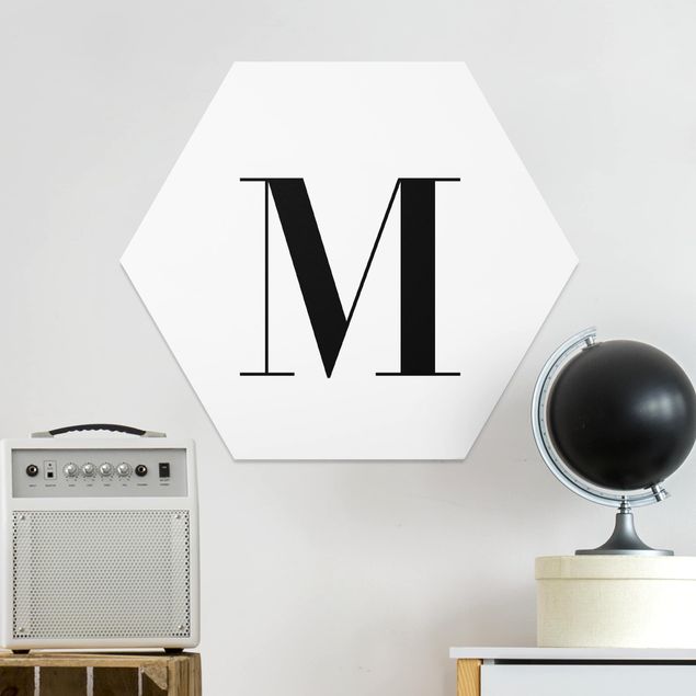 Wandbilder Buchstaben Buchstabe Serif Weiß M