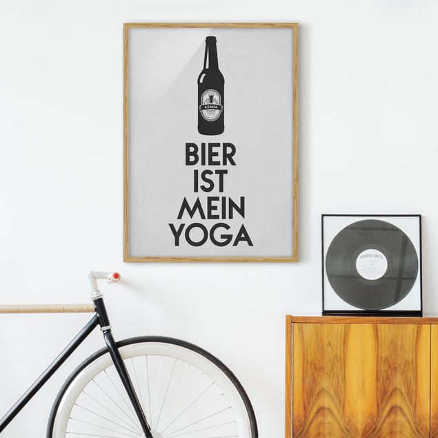 schwarz-weiß Bilder mit Rahmen Bier Ist Mein Yoga