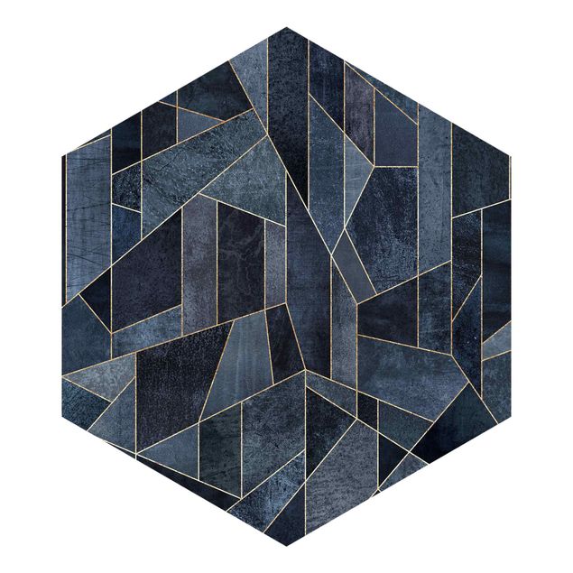 Fredriksson Bilder Blaue Geometrie Aquarell