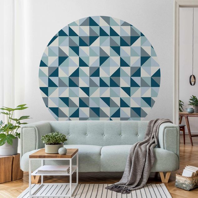 Küche Dekoration Blaues Dreieck Muster