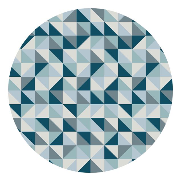 Fototapete modern Blaues Dreieck Muster