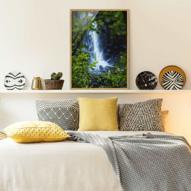Landschaftsbilder mit Rahmen Blick zum Wasserfall