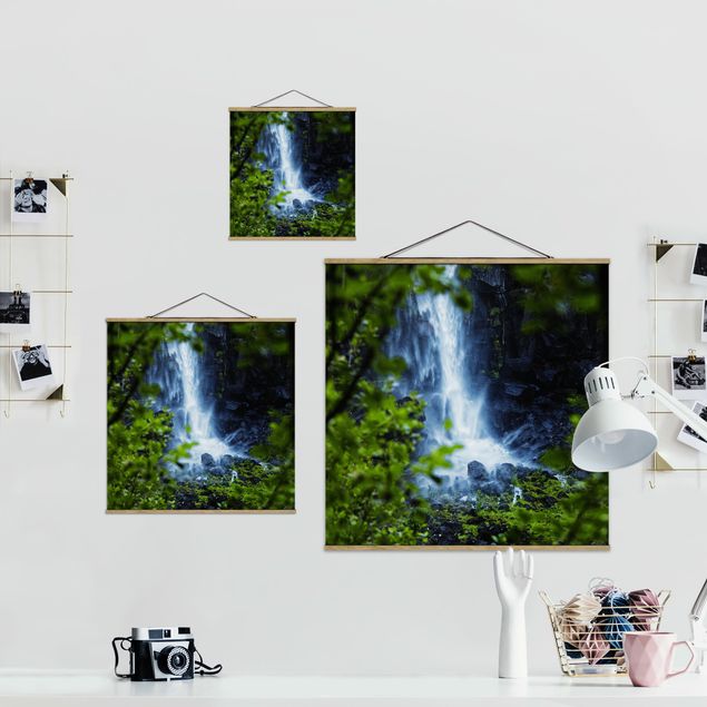 Wandbilder Blick zum Wasserfall