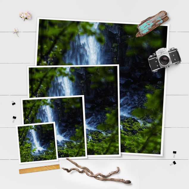 Poster bestellen Blick zum Wasserfall