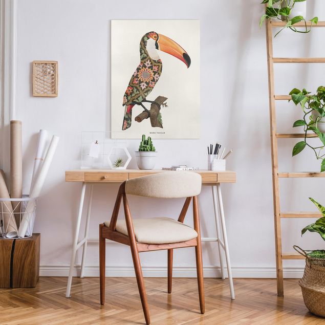 Wandbilder Kunstdrucke Boho Vogel - Tukan