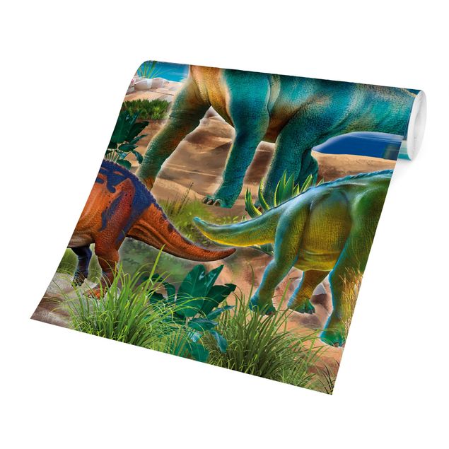 Fototapete kaufen Brachiosaurus und Tricaterops