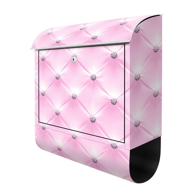 Briefkasten - Diamant Rosa Luxus - Briefkasten mit Zeitungsrolle