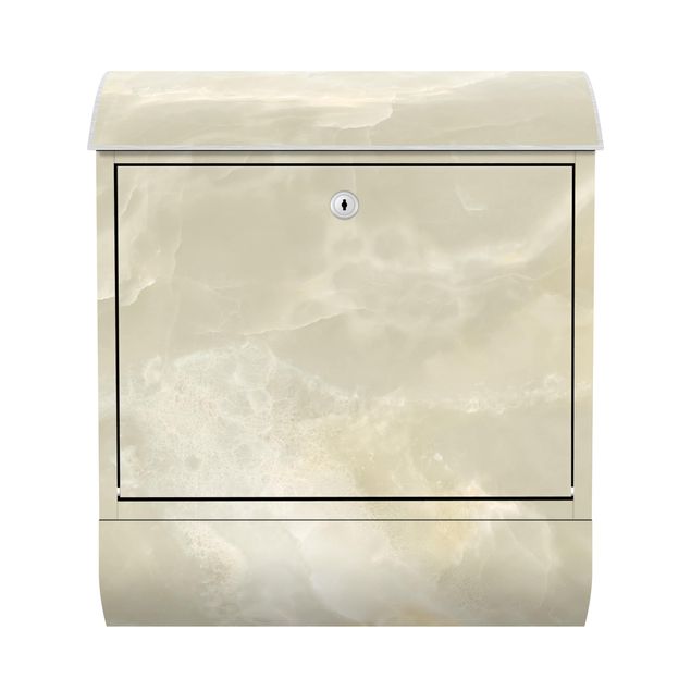 Briefkasten modern Onyx Marmor Creme
