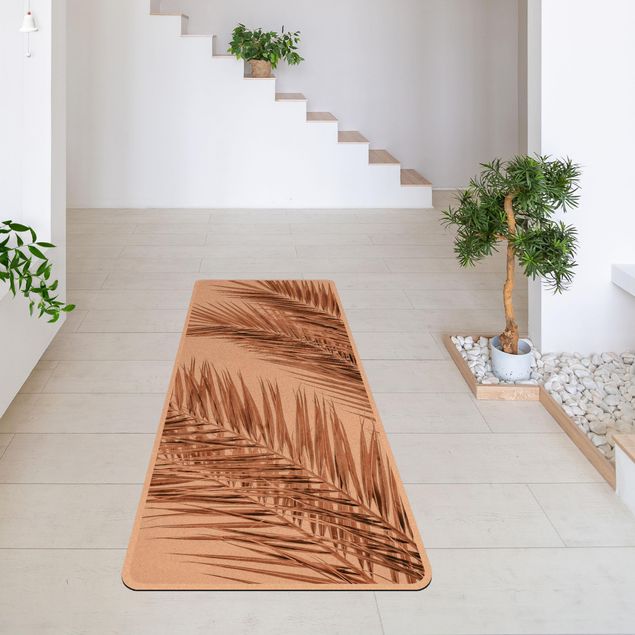 Teppich braun Bronzefarbene Palmenwedel