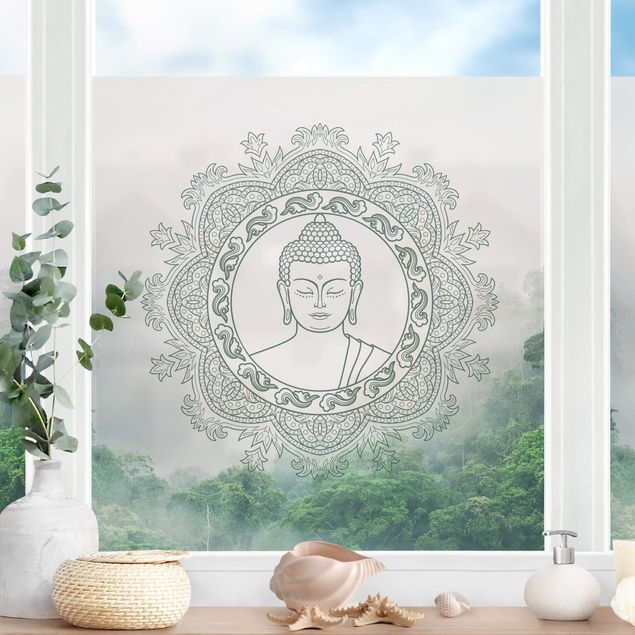 selbstklebende Klebefolie Buddha Mandala im Nebel