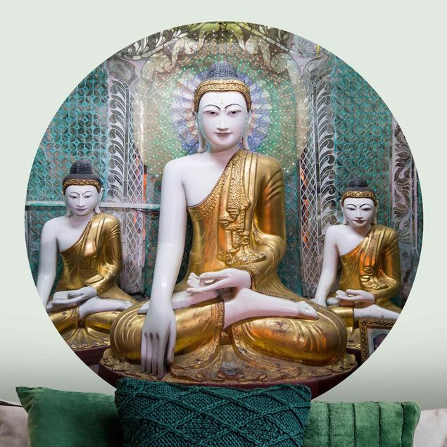 Fototapete gold Buddha Statuen
