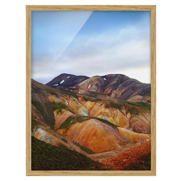 Landschaftsbilder mit Rahmen Bunte Berge in Island