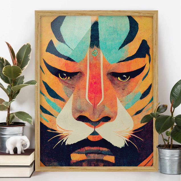 Wandbilder Tiger Bunte Tiger Illustration