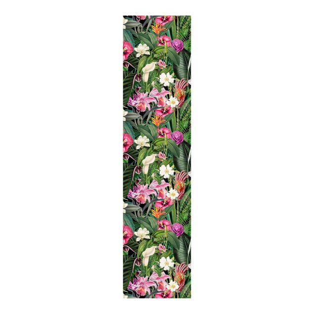 Flächenvorhang Blumen Bunte tropische Blumen Collage
