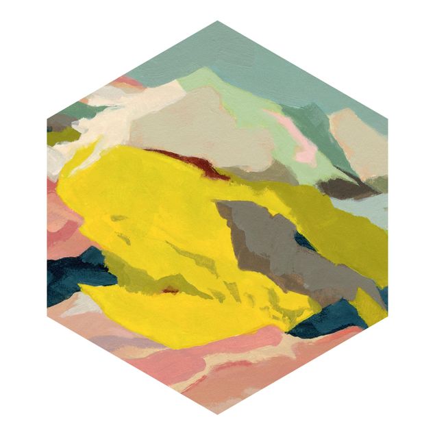 Hexagon Mustertapete selbstklebend - Bunte Zuckerküste