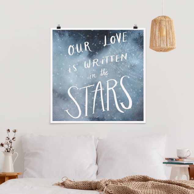 Spruch Poster Himmlische Liebe - Sterne