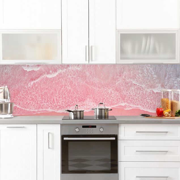 Küchenrückwand Folie selbstklebend Ozean in Pink