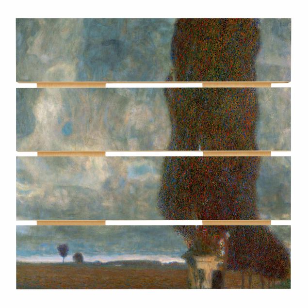 Holzbild Natur Gustav Klimt - Die große Pappel II