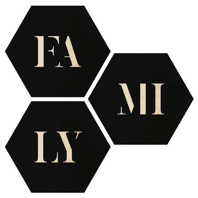 Wandbild Holz Buchstaben FAMILY Weiß Set I
