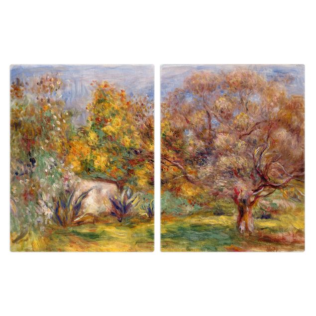 Herdabdeckplatten Glas Auguste Renoir - Garten mit Olivenbäumen