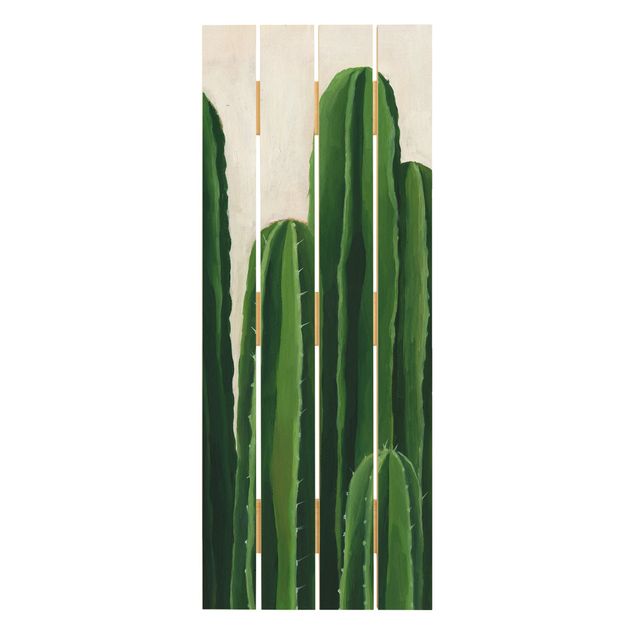 Bilder auf Holz Lieblingspflanzen - Kaktus