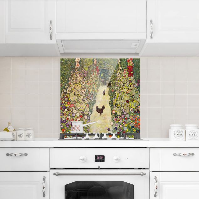 Küche Dekoration Gustav Klimt - Gartenweg mit Hühnern
