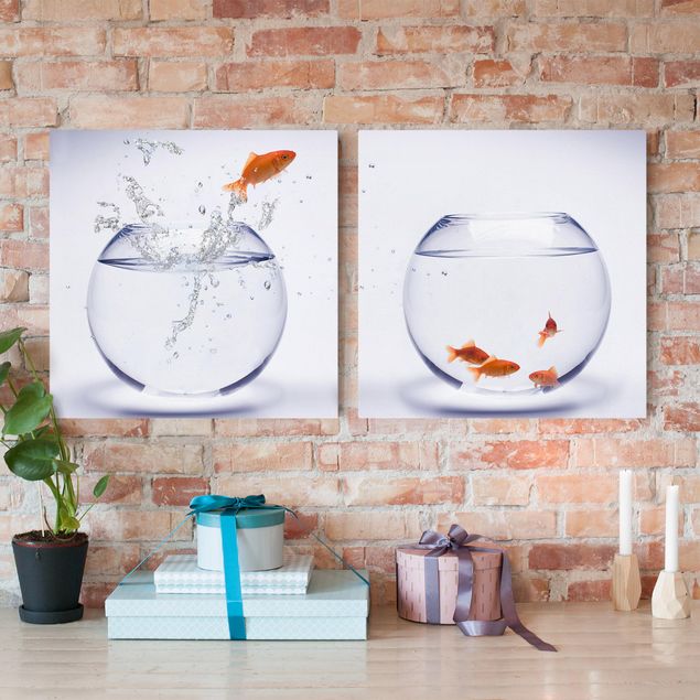 Wanddeko Küche Flying Goldfish