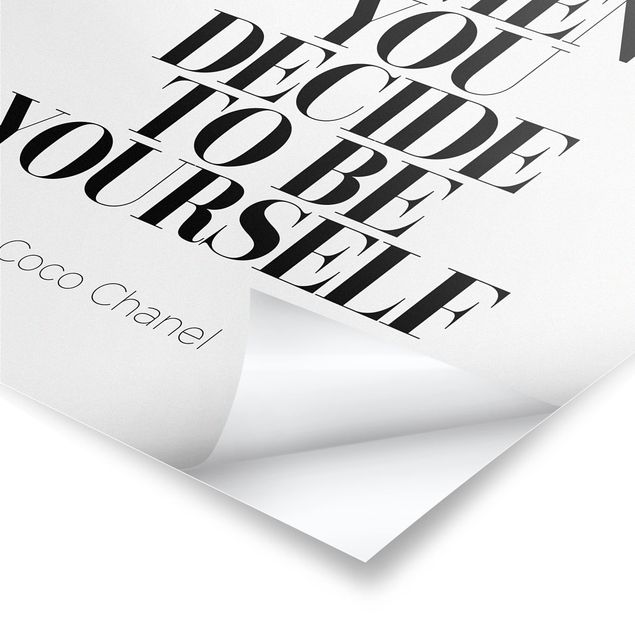 Poster Be yourself Coco Chanel