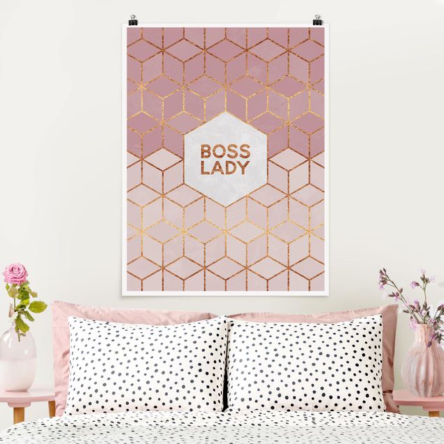 Kunstkopie Poster Boss Lady Sechsecke Rosa