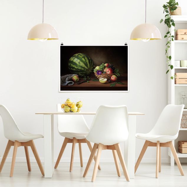 Wandbilder Früchte Stillleben mit Melone