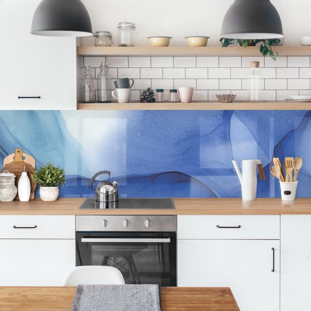 Küchenrückwand Folie Meliertes Tintenblau