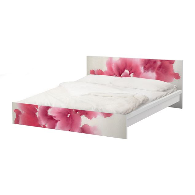 Möbelfolie für IKEA Malm Bett niedrig 180x200cm - Klebefolie Künstlerische Flora I