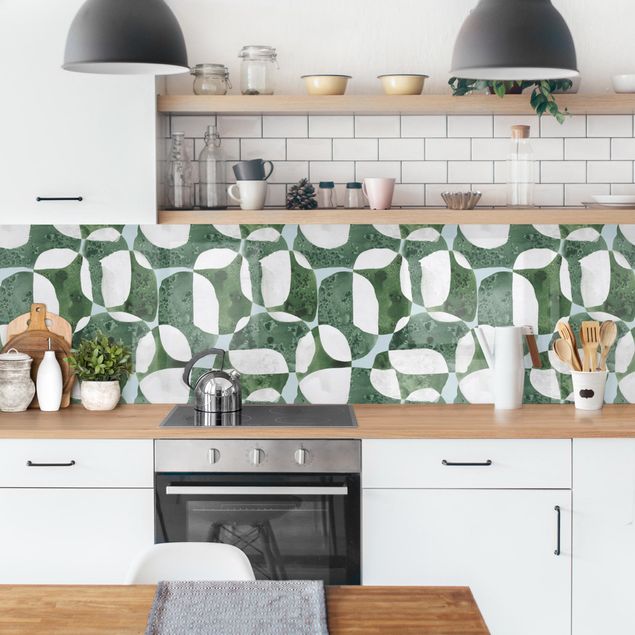 Küchenrückwand Folie Lebende Steine Muster in Grün