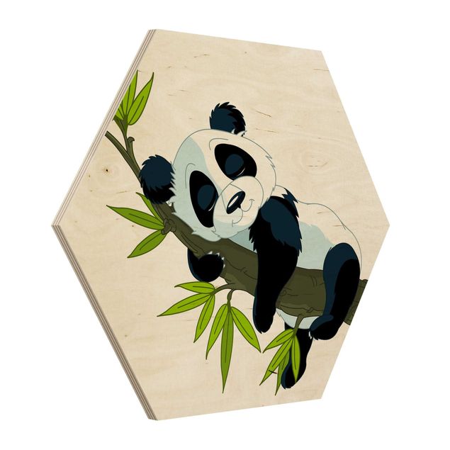 Bilder auf Holz Schlafender Panda