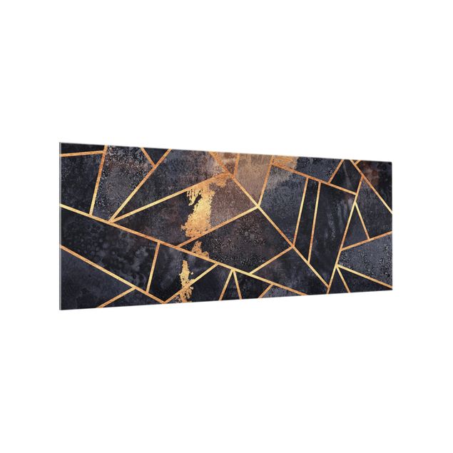 Glasrückwand Küche Muster Onyx mit Gold