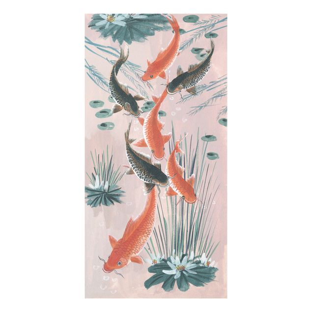 Wandbilder Fische Asiatische Malerei Kois im Teich I