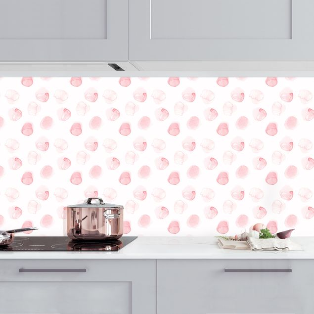 Küchen Deko Aquarell Punkte Rosa I