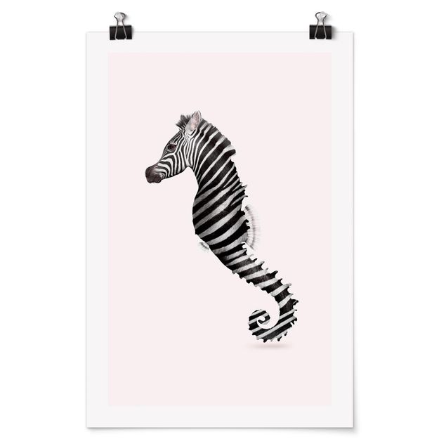 Wandbilder Zebras Seepferdchen mit Zebrastreifen