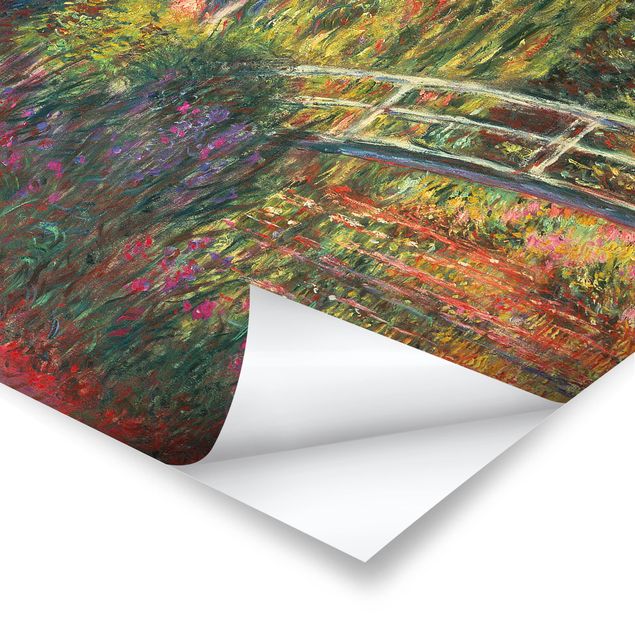 Poster Kunstdruck Claude Monet - Japanische Brücke im Garten von Giverny